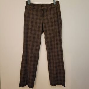 Old Navy Brown Plaid Low Rise Y2K Pant Women's Size 8 Preppy Grunge 90's